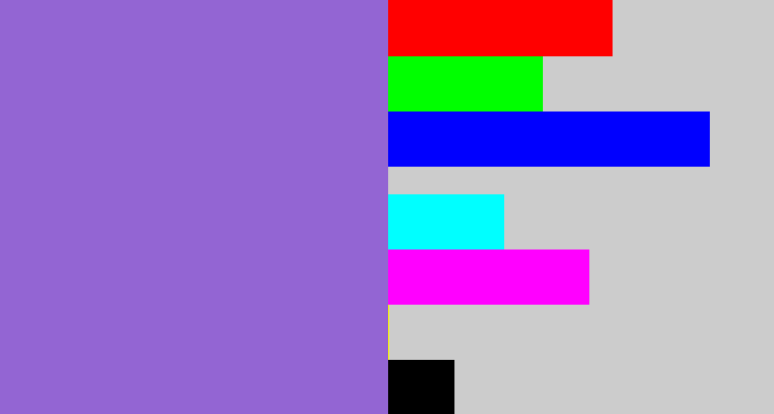 Hex color #9365d3 - amethyst