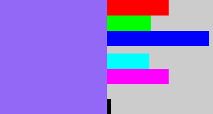 Hex color #9368f6 - lighter purple