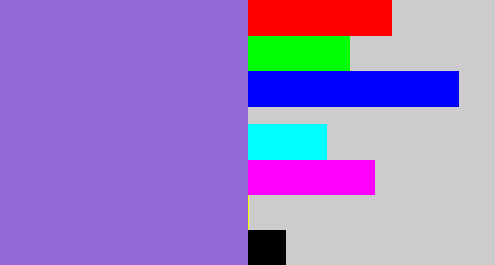 Hex color #9369d8 - purpley