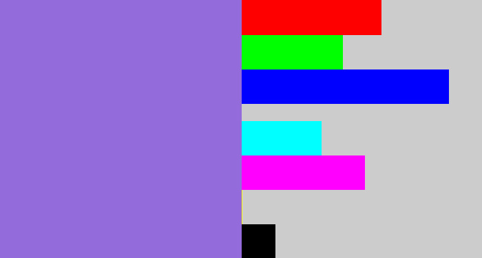 Hex color #936bdb - purpley