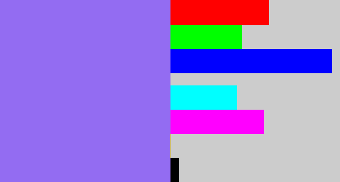 Hex color #936cf2 - lighter purple