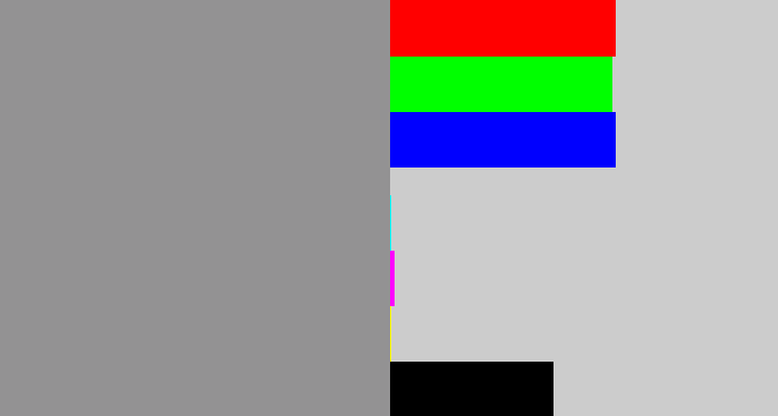 Hex color #939293 - grey