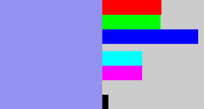 Hex color #9392f0 - perrywinkle
