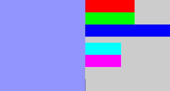 Hex color #9395ff - periwinkle blue