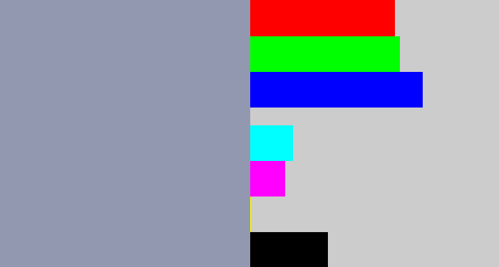 Hex color #9398b1 - bluey grey