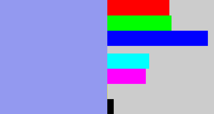 Hex color #9399f0 - periwinkle blue