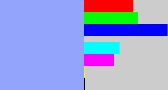 Hex color #93a4fc - periwinkle blue