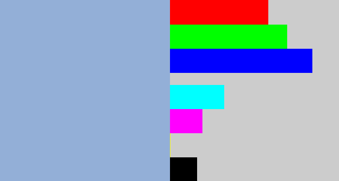 Hex color #93afd7 - light grey blue