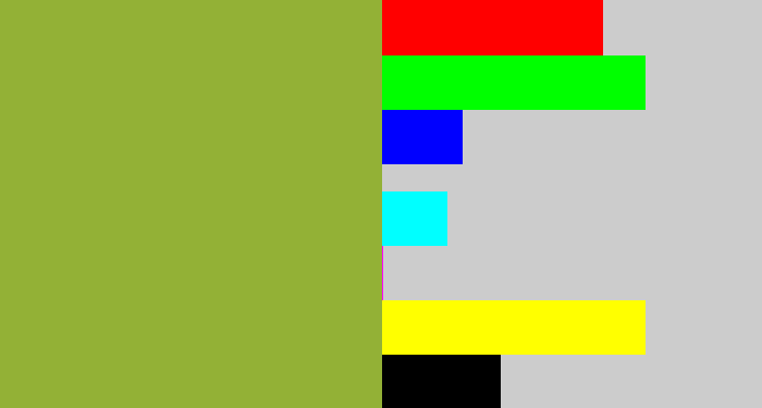 Hex color #93b136 - avocado