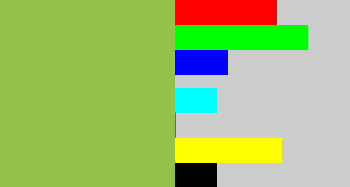 Hex color #93c24c - booger