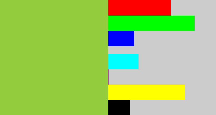 Hex color #93cc3c - booger