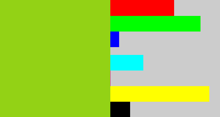 Hex color #93d215 - slime green