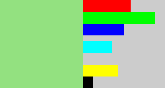 Hex color #93e180 - light green