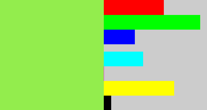 Hex color #93ed4d - kiwi