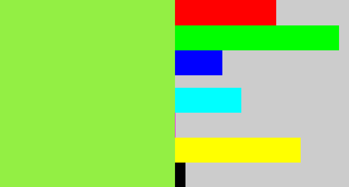 Hex color #93ef44 - kiwi