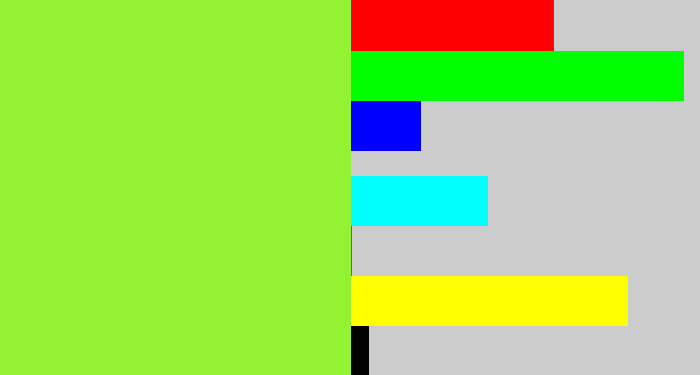 Hex color #93f232 - kiwi green