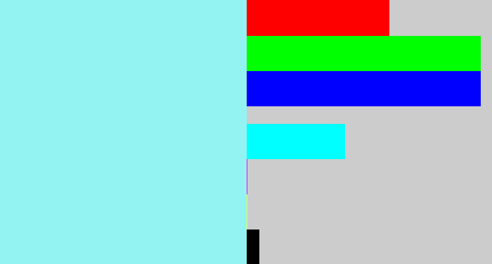 Hex color #93f3f2 - robin's egg blue