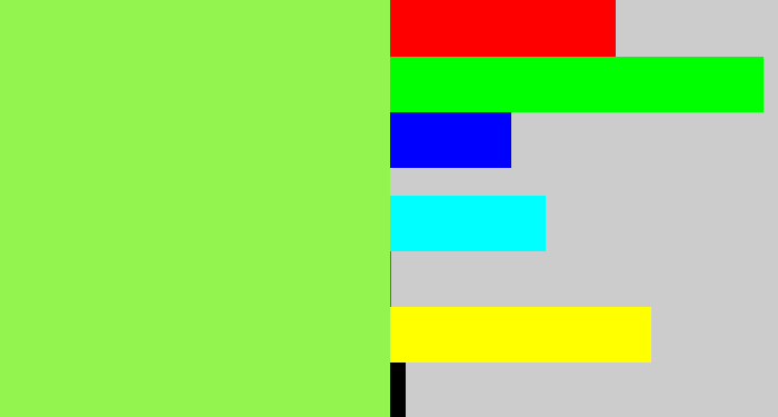 Hex color #93f450 - kiwi