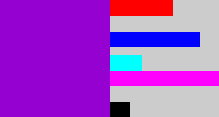 Hex color #9401d1 - vibrant purple