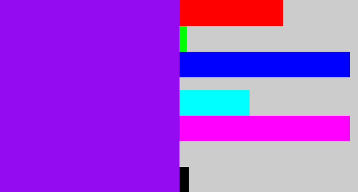 Hex color #940bf1 - violet