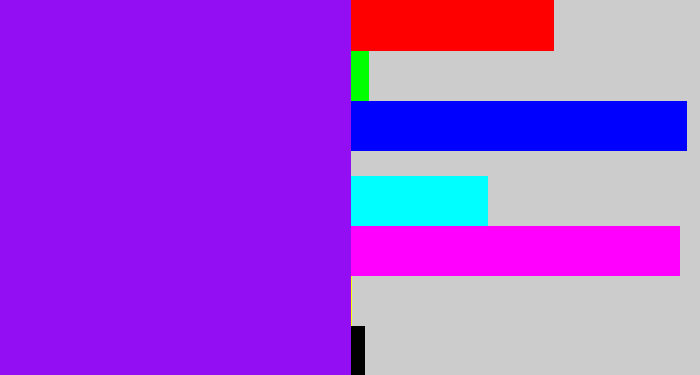 Hex color #940ef4 - violet