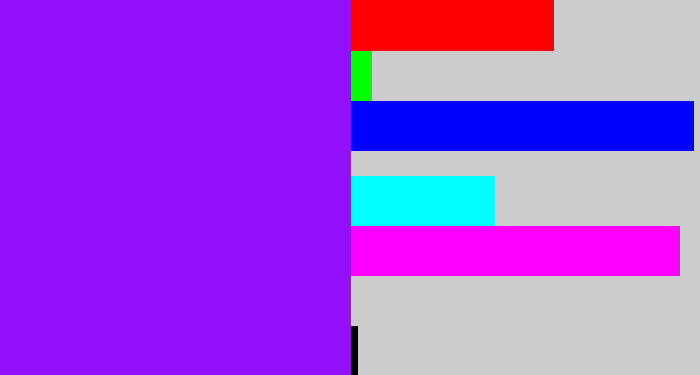 Hex color #940ffb - vivid purple