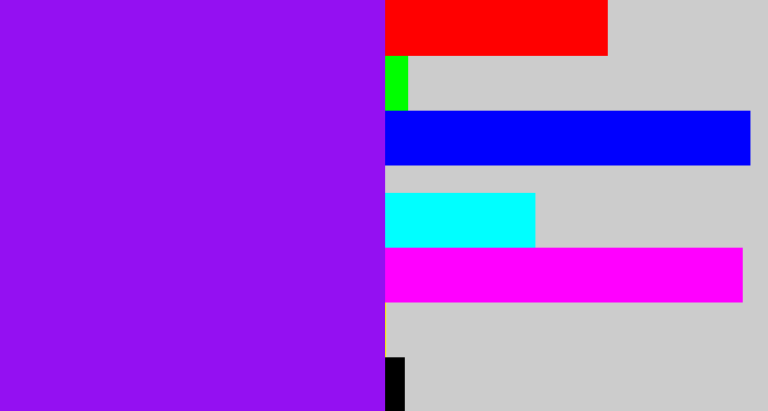 Hex color #9410f2 - violet