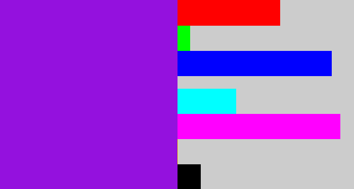 Hex color #9411de - violet