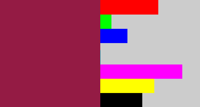 Hex color #941b44 - berry