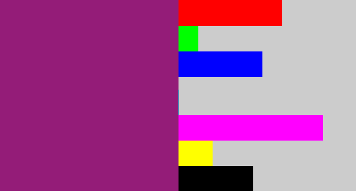 Hex color #941c78 - warm purple
