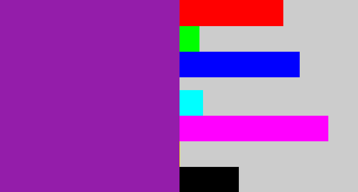 Hex color #941daa - purple