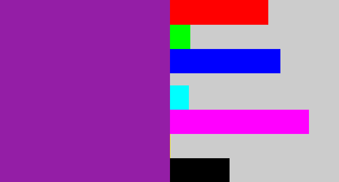 Hex color #941ea6 - purple