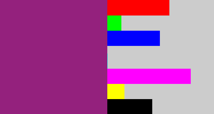 Hex color #94217d - warm purple