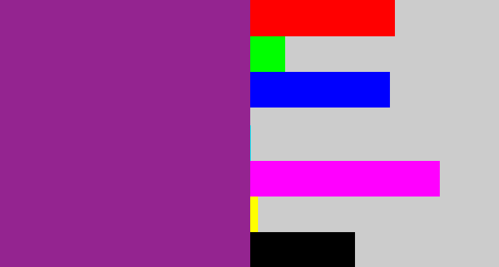 Hex color #942490 - warm purple
