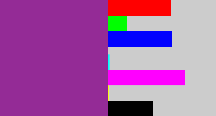 Hex color #942b96 - warm purple
