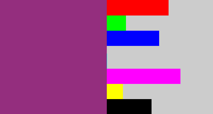 Hex color #942e7e - warm purple