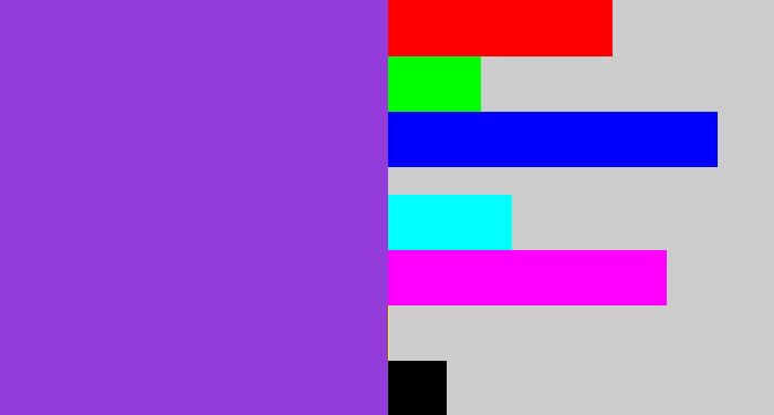 Hex color #943cd9 - lightish purple