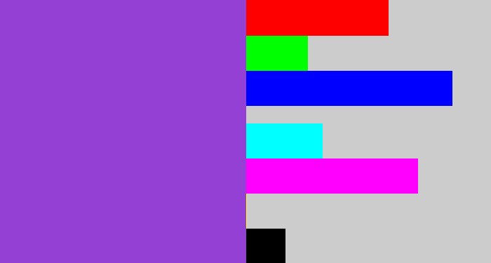 Hex color #9440d5 - purpley