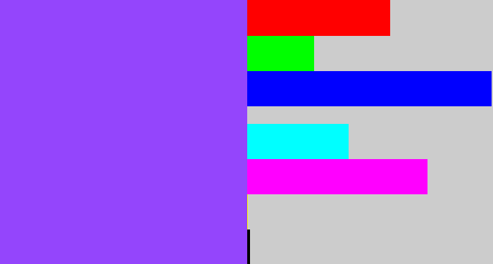 Hex color #9445fc - lighter purple