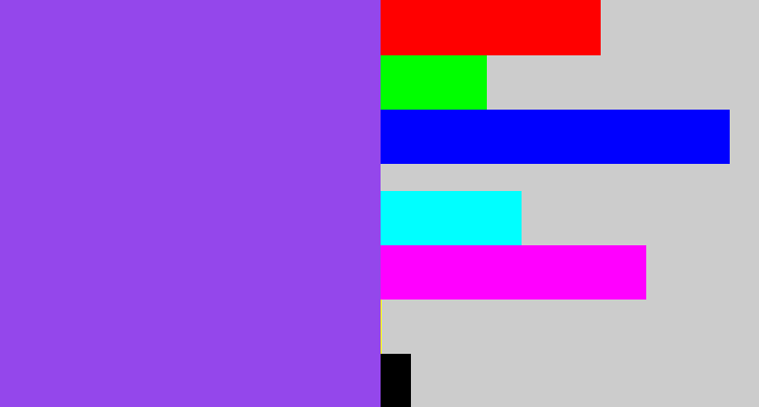 Hex color #9447eb - lightish purple