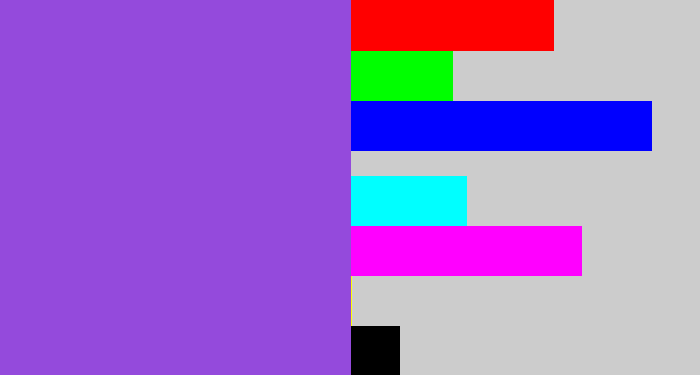 Hex color #944adc - purpley