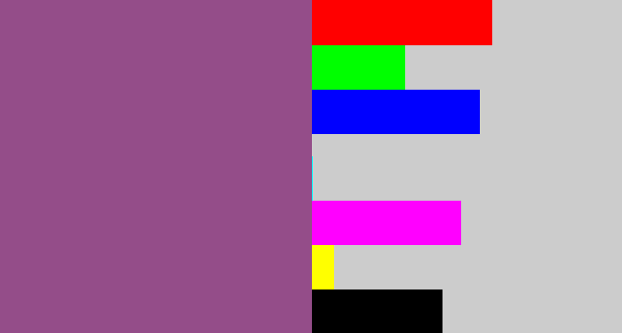 Hex color #944d89 - purplish