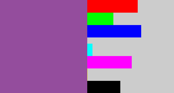 Hex color #944d9d - medium purple