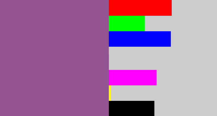 Hex color #945391 - purplish