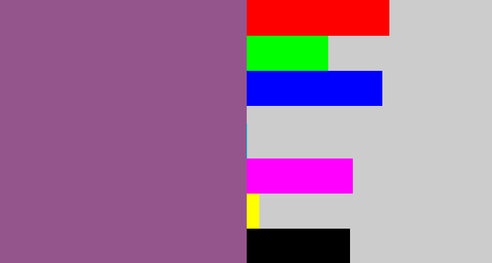 Hex color #94558d - purplish