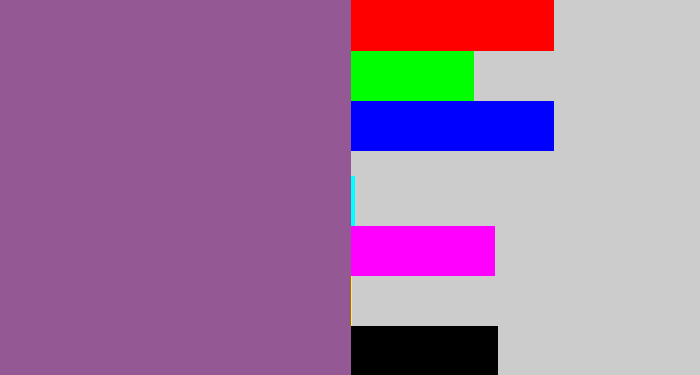 Hex color #945895 - purpleish