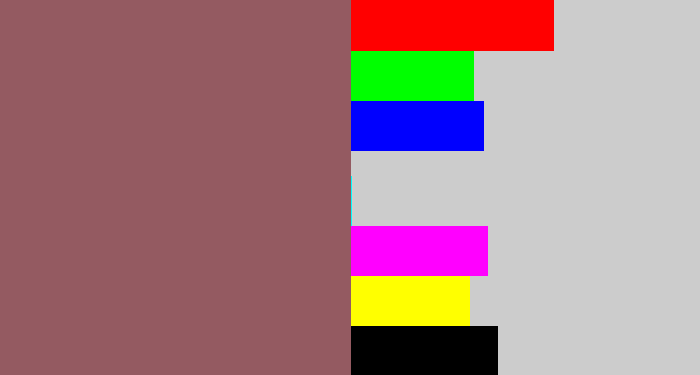 Hex color #945a61 - dark mauve
