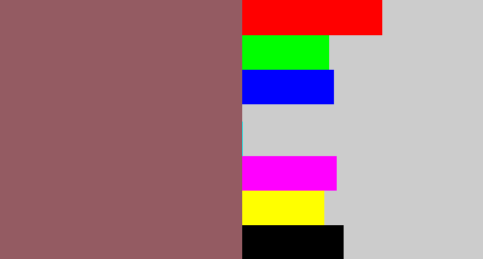 Hex color #945b62 - dark mauve