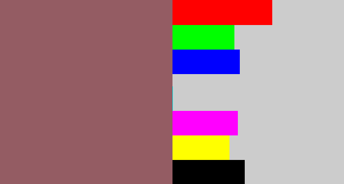 Hex color #945c63 - dark mauve