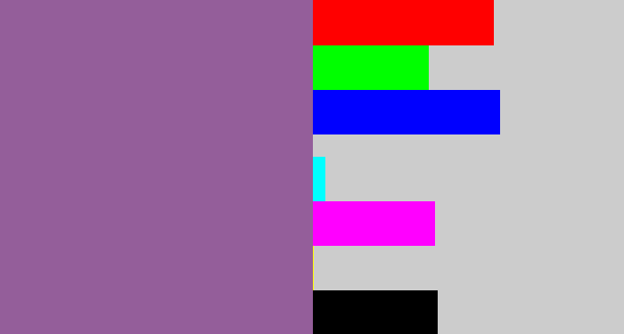 Hex color #945e9a - purpleish